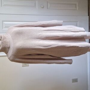 I.N.C. Light Beige Knit Sweater Dress Turtle Neck Size Large